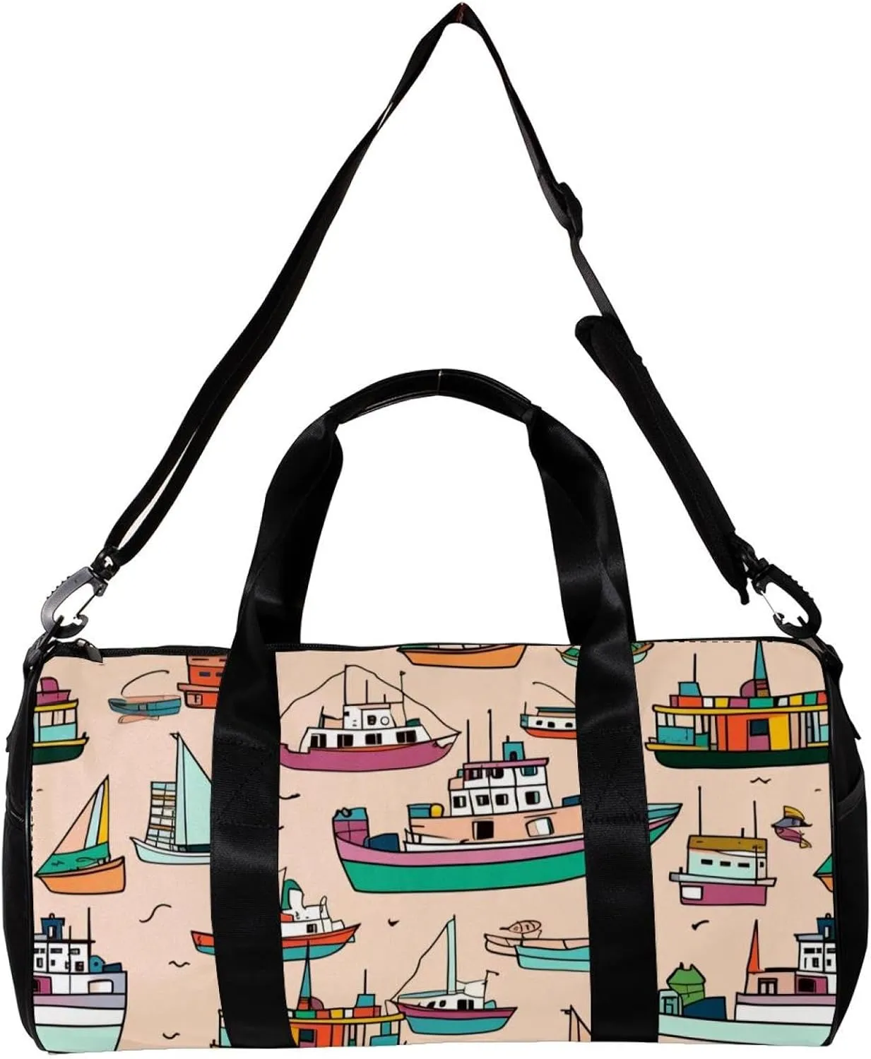 Weekender Travel Bag,Small Gym Bag,Boats Ships Ocean,Gym Duffle Bag