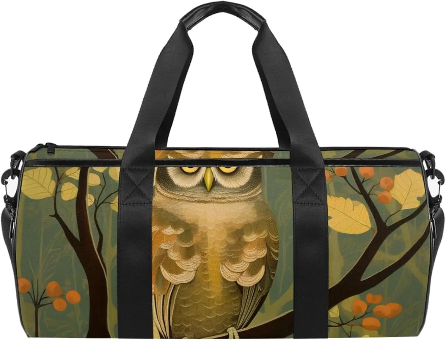 Weekender Travel Bag,Small Gym Bag,Branch Cute Owl,Gym Duffle Bag