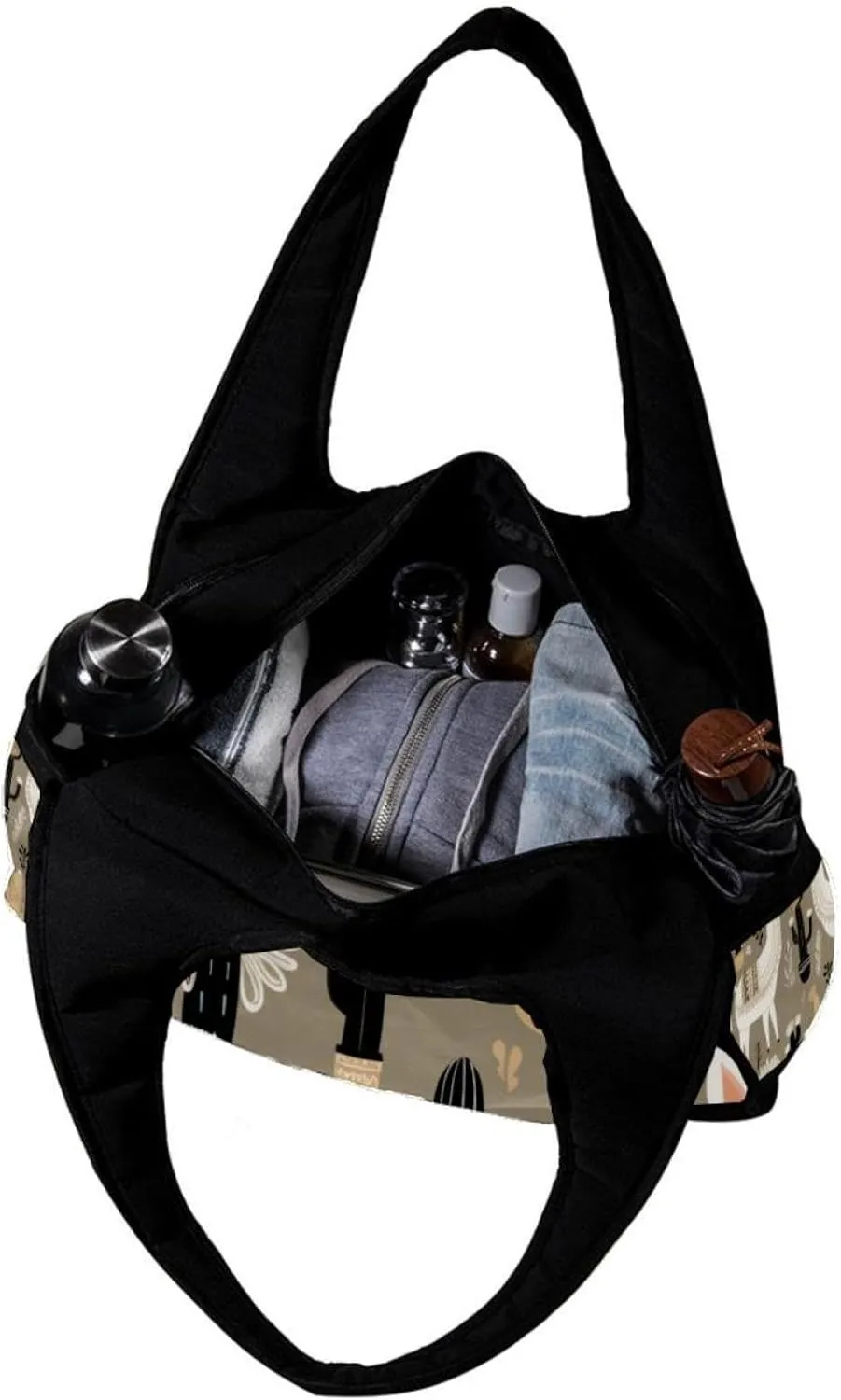 Weekender Travel Bag,Small Gym Bag,Cactus Alpaca Llama Print,Gym Duffle Bag