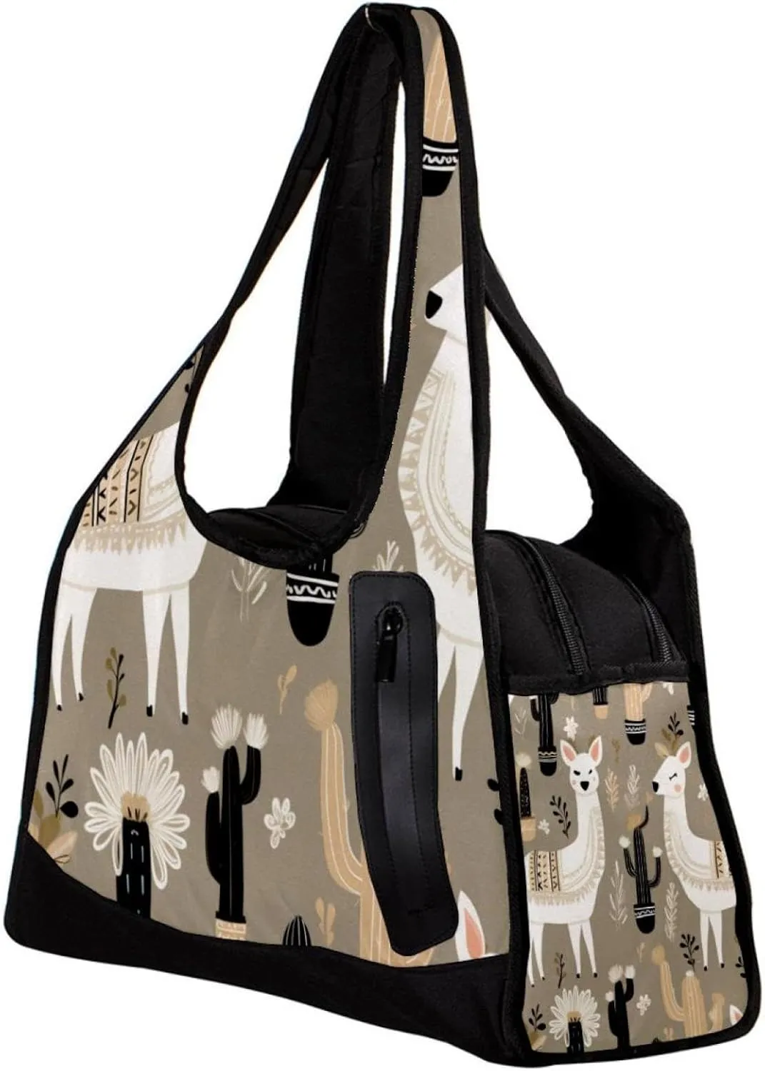 Weekender Travel Bag,Small Gym Bag,Cactus Alpaca Llama Print,Gym Duffle Bag