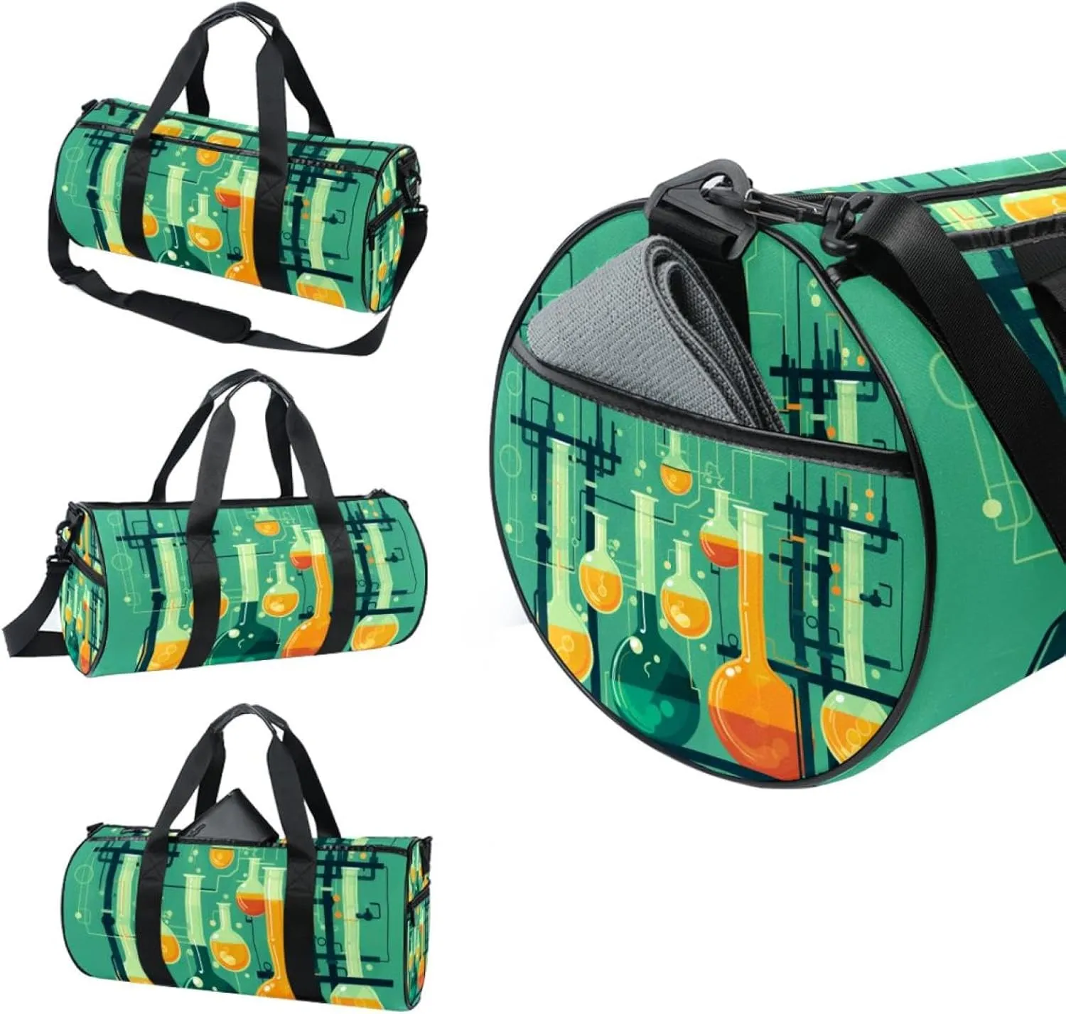 Weekender Travel Bag,Small Gym Bag,Cartoon Chemistry,Gym Duffle Bag