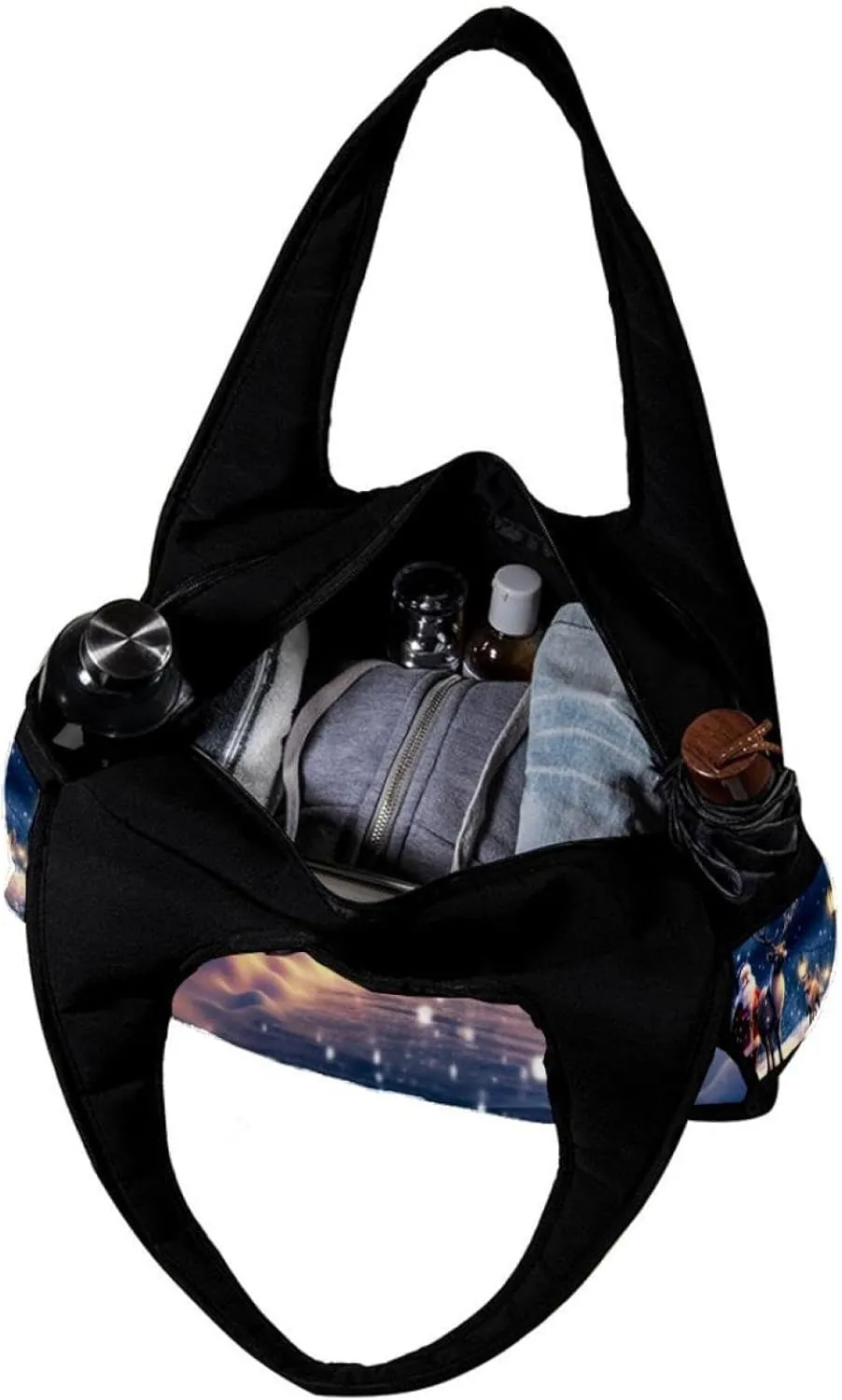 Weekender Travel Bag,Small Gym Bag,Cartoon Deer Santa Claus,Gym Duffle Bag