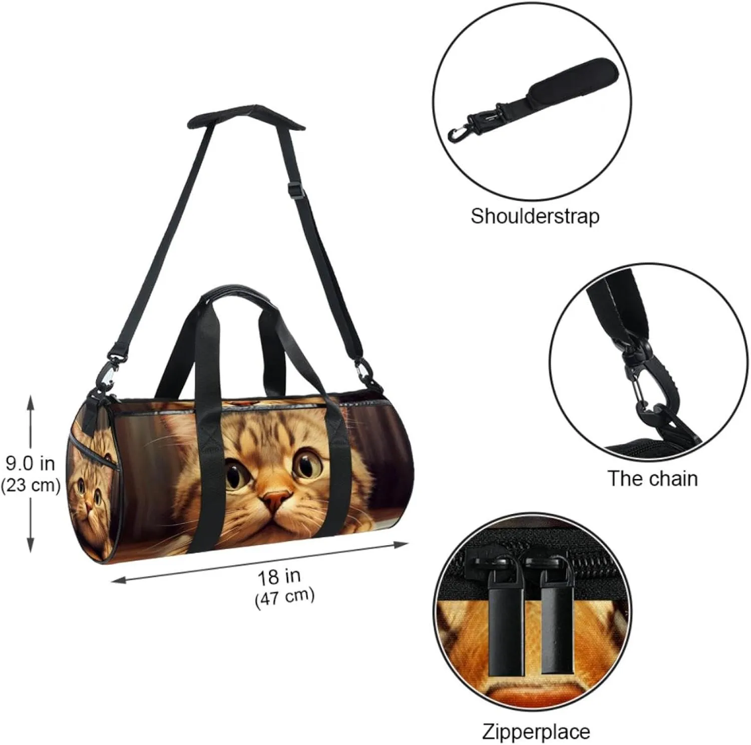 Weekender Travel Bag,Small Gym Bag,Chair Cat,Gym Duffle Bag