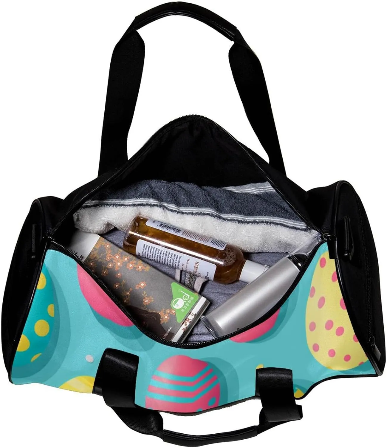 Weekender Travel Bag,Small Gym Bag,Colored Print Egg Easter,Gym Duffle Bag