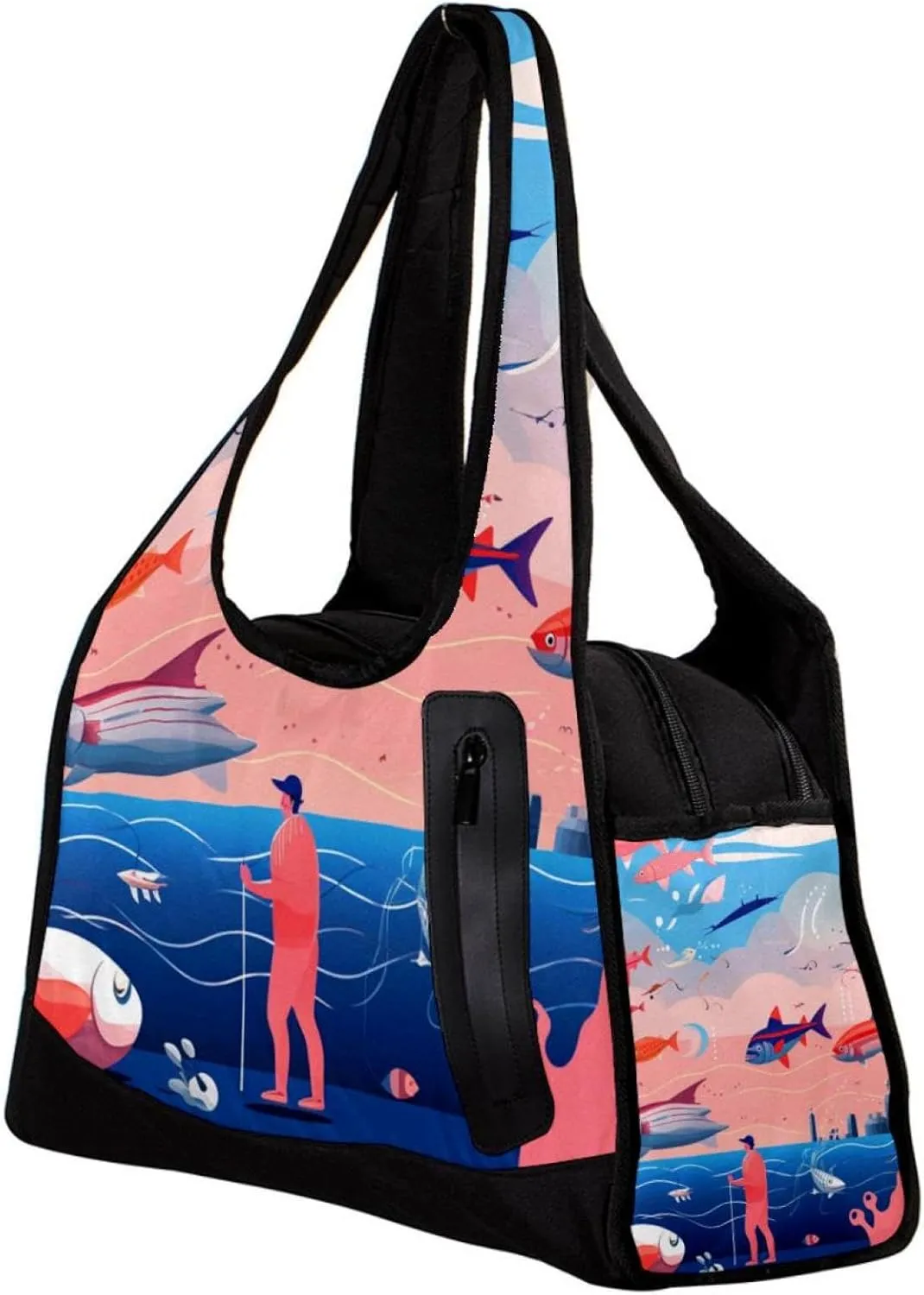 Weekender Travel Bag,Small Gym Bag,Colorful Fish Octopus Ocean,Gym Duffle Bag