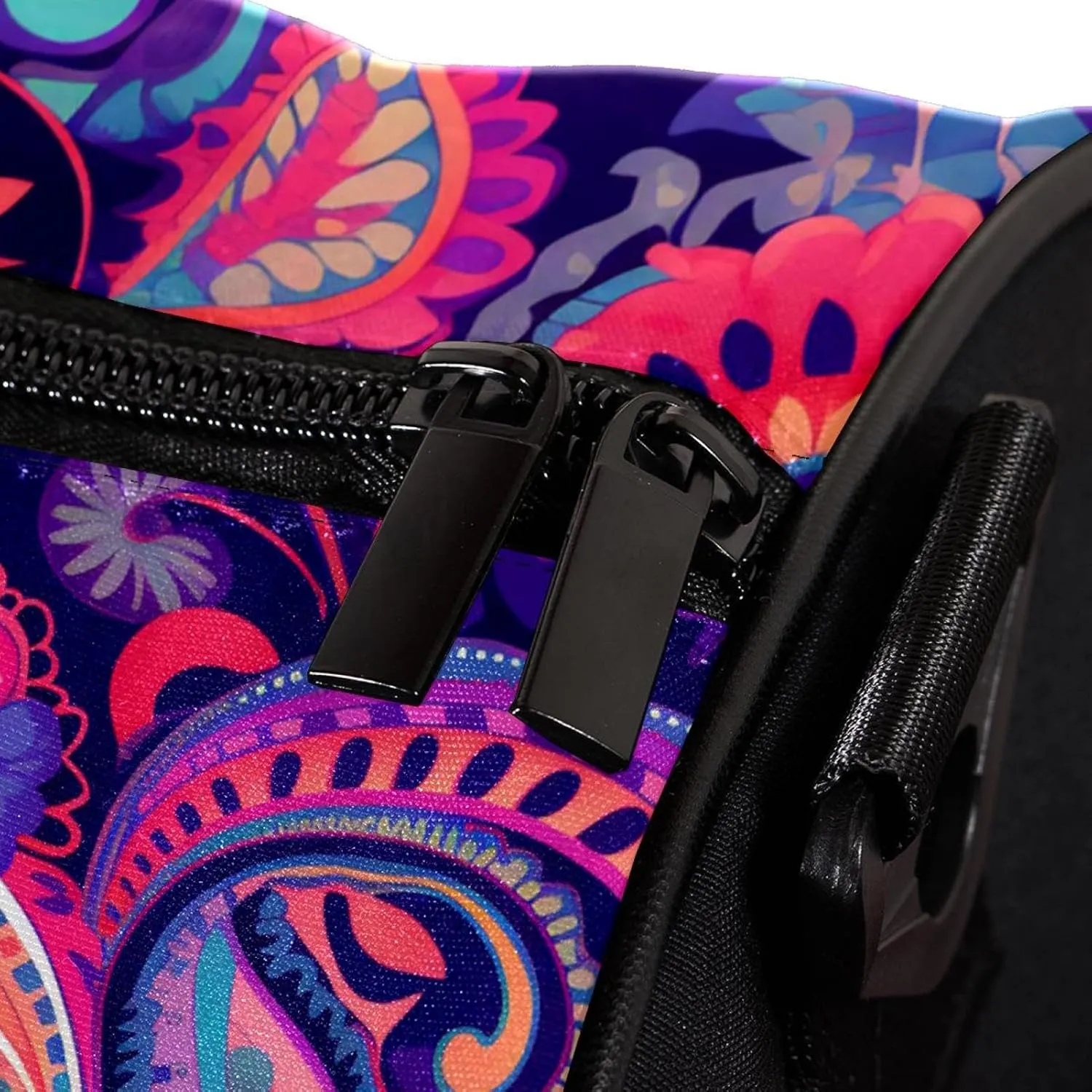 Weekender Travel Bag,Small Gym Bag,Colorful Paisley Ethnic Floral,Gym Duffle Bag