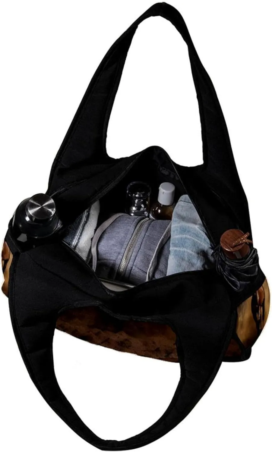 Weekender Travel Bag,Small Gym Bag,Dark Background Black Horse,Gym Duffle Bag