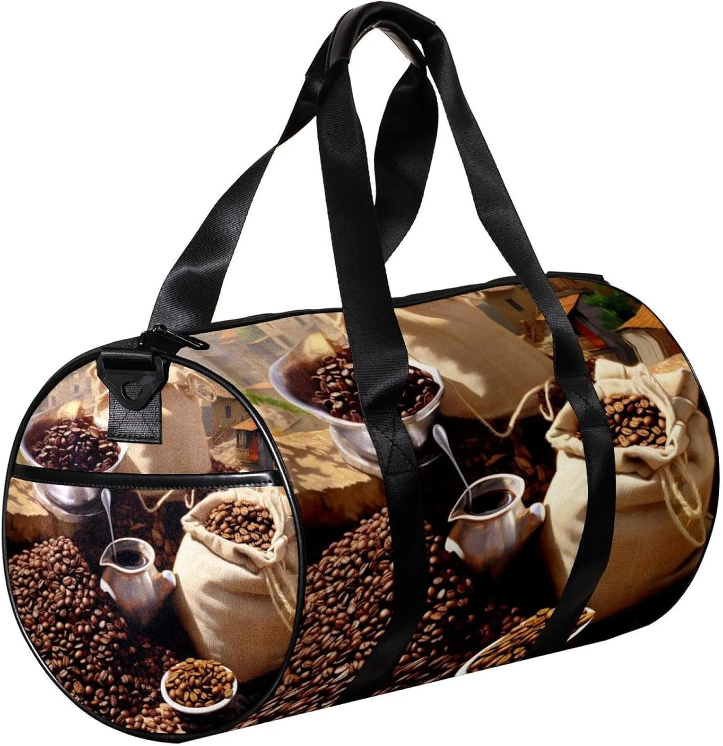 Weekender Travel Bag,Small Gym Bag,Enjoy Coffee Time,Gym Duffle Bag