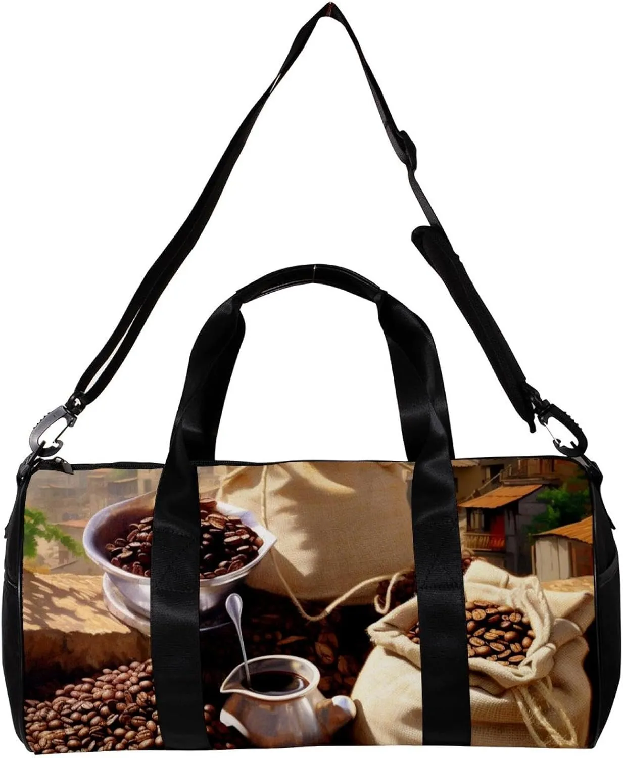 Weekender Travel Bag,Small Gym Bag,Enjoy Coffee Time,Gym Duffle Bag