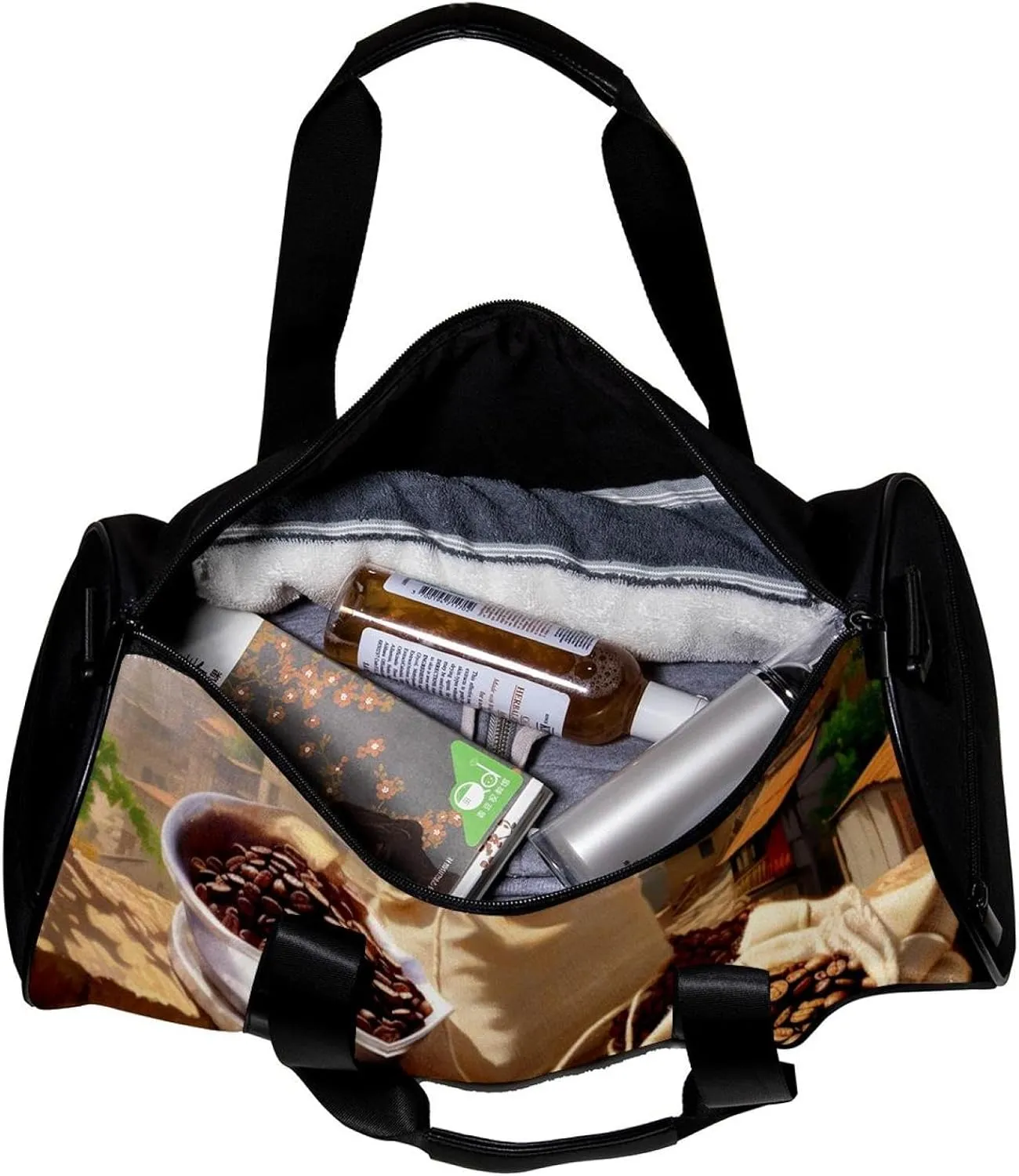 Weekender Travel Bag,Small Gym Bag,Enjoy Coffee Time,Gym Duffle Bag