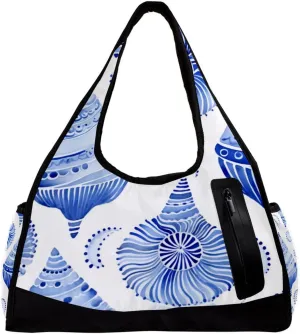 Weekender Travel Bag,Small Gym Bag,Ethnic Print Boho Conch,Gym Duffle Bag
