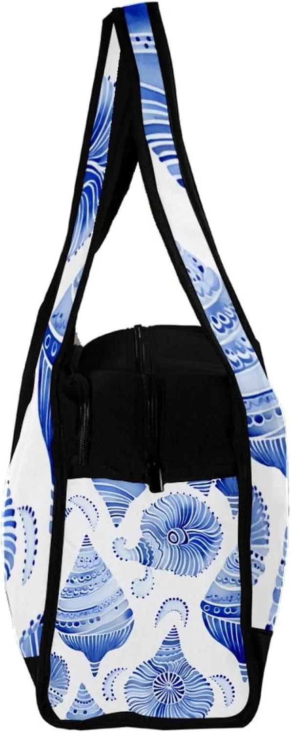Weekender Travel Bag,Small Gym Bag,Ethnic Print Boho Conch,Gym Duffle Bag