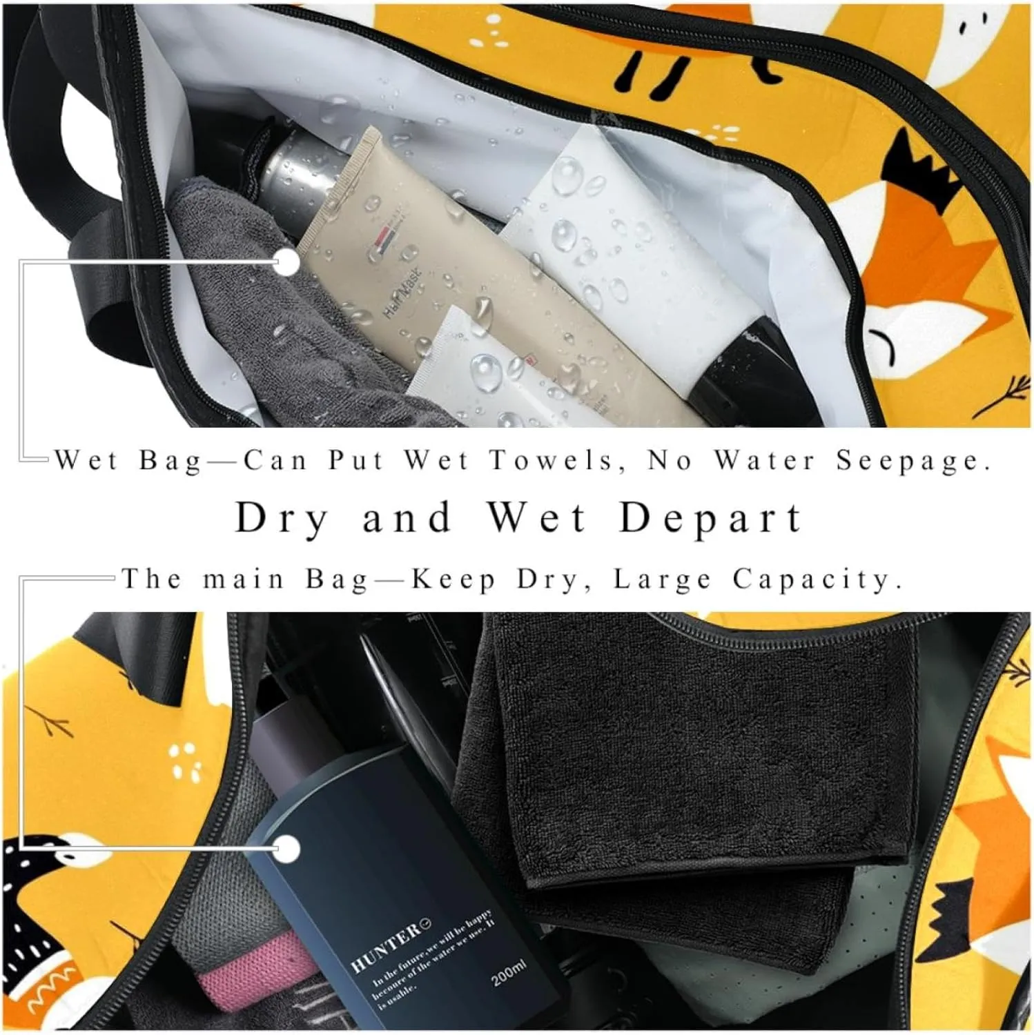Weekender Travel Bag,Small Gym Bag,Fox Tree Leaves,Gym Duffle Bag