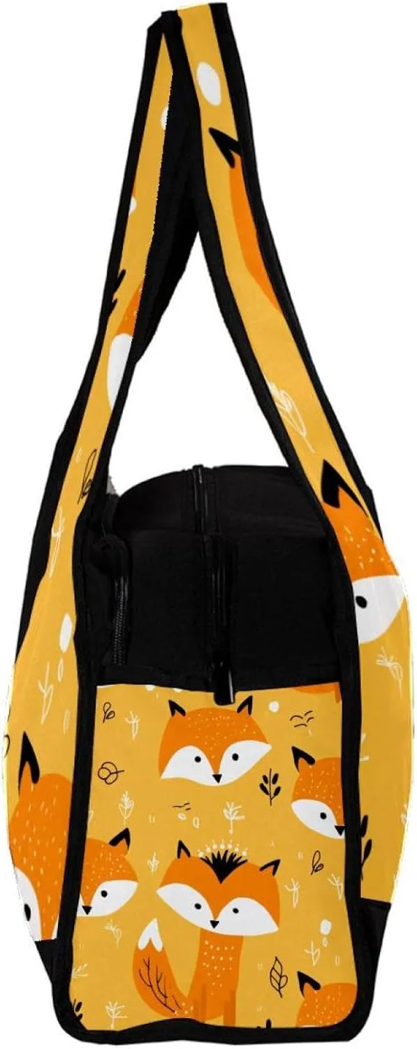 Weekender Travel Bag,Small Gym Bag,Fox Tree Leaves,Gym Duffle Bag