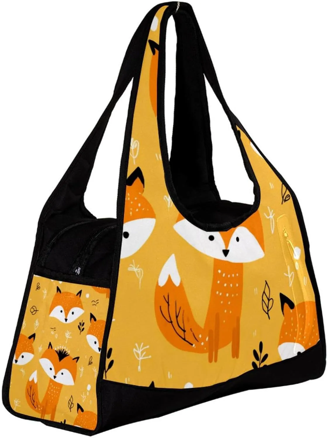 Weekender Travel Bag,Small Gym Bag,Fox Tree Leaves,Gym Duffle Bag
