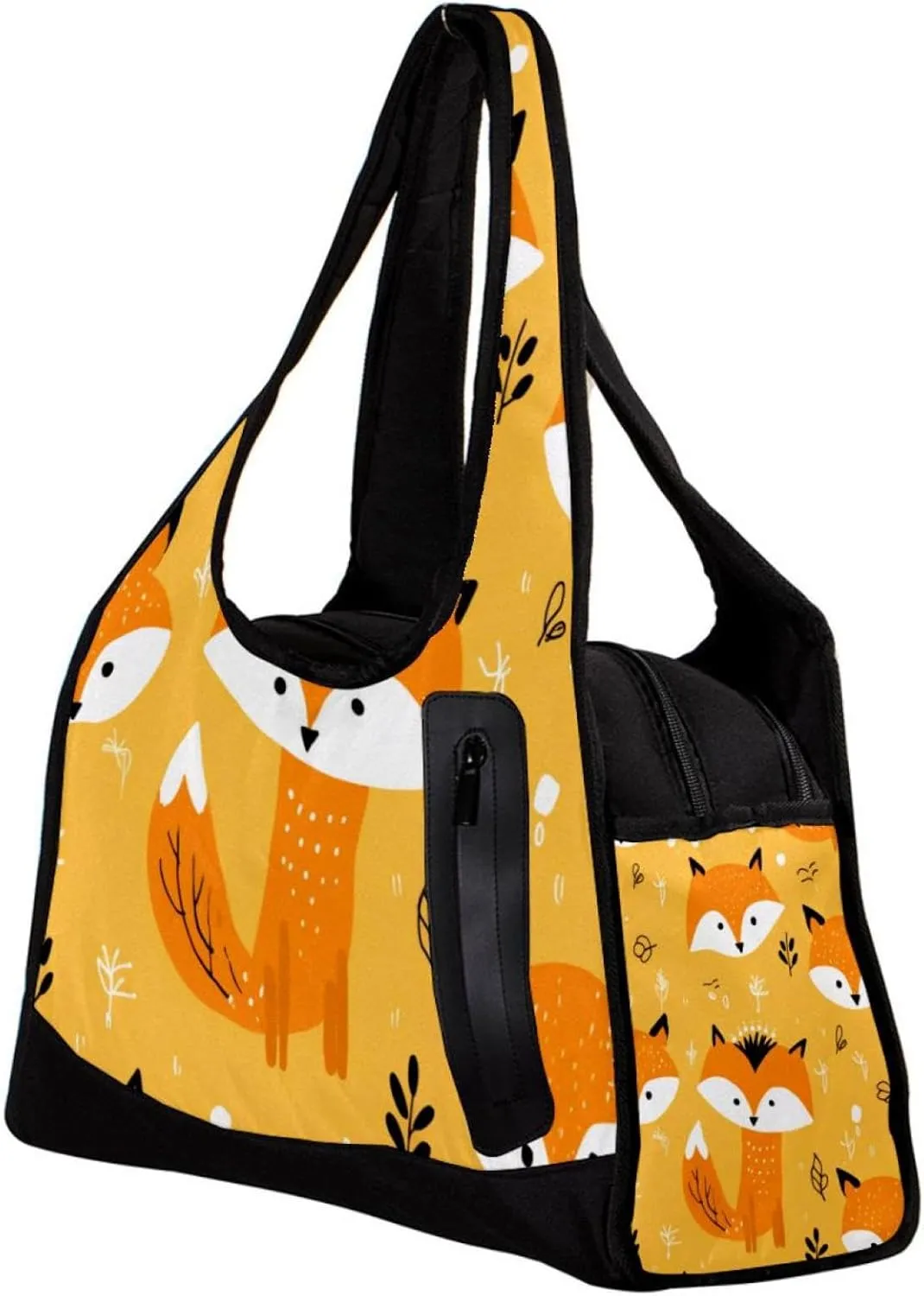 Weekender Travel Bag,Small Gym Bag,Fox Tree Leaves,Gym Duffle Bag