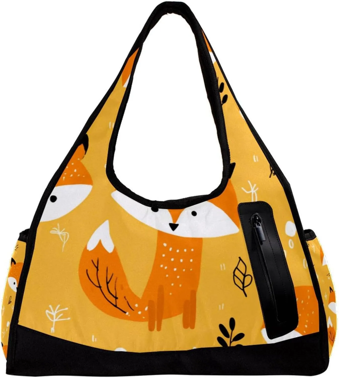 Weekender Travel Bag,Small Gym Bag,Fox Tree Leaves,Gym Duffle Bag