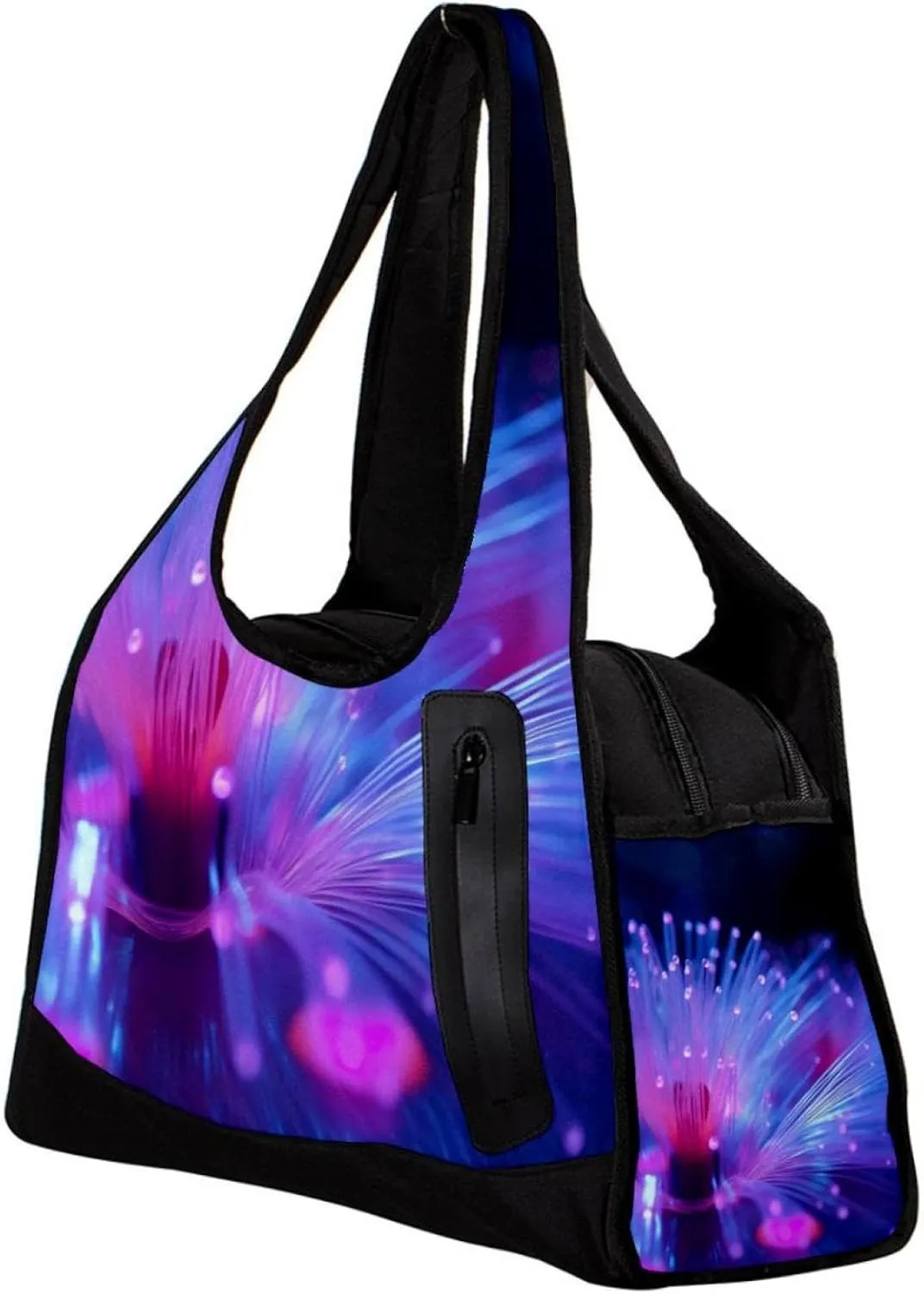 Weekender Travel Bag,Small Gym Bag,Purple Light Lines,Gym Duffle Bag