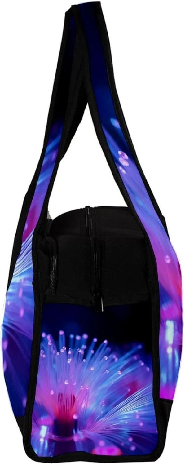 Weekender Travel Bag,Small Gym Bag,Purple Light Lines,Gym Duffle Bag