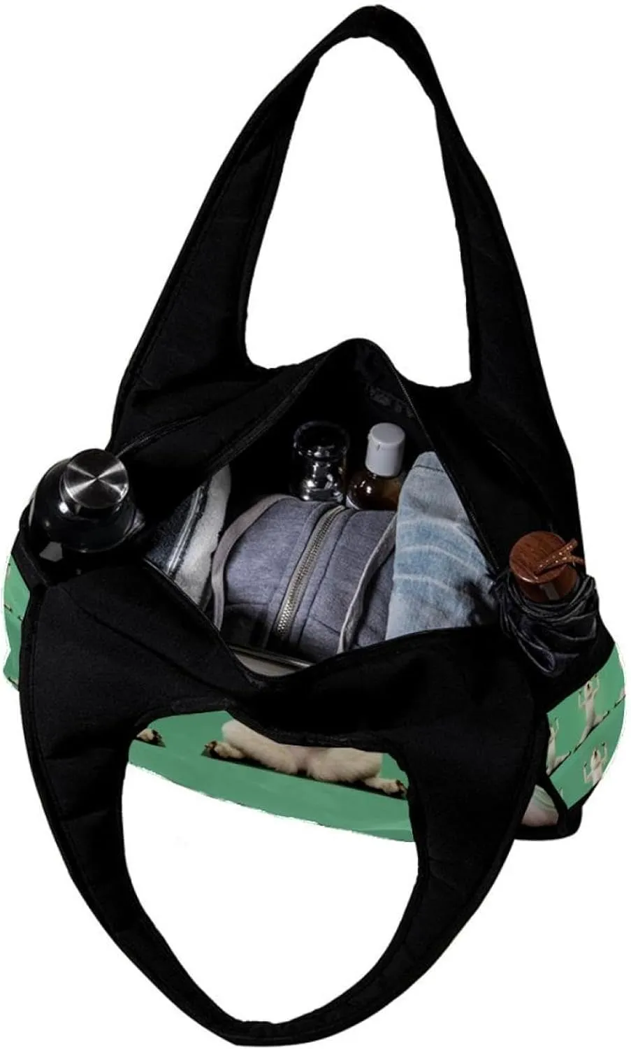 Weekender Travel Bag,Small Gym Bag,Schnauzer Dog Yoga,Gym Duffle Bag