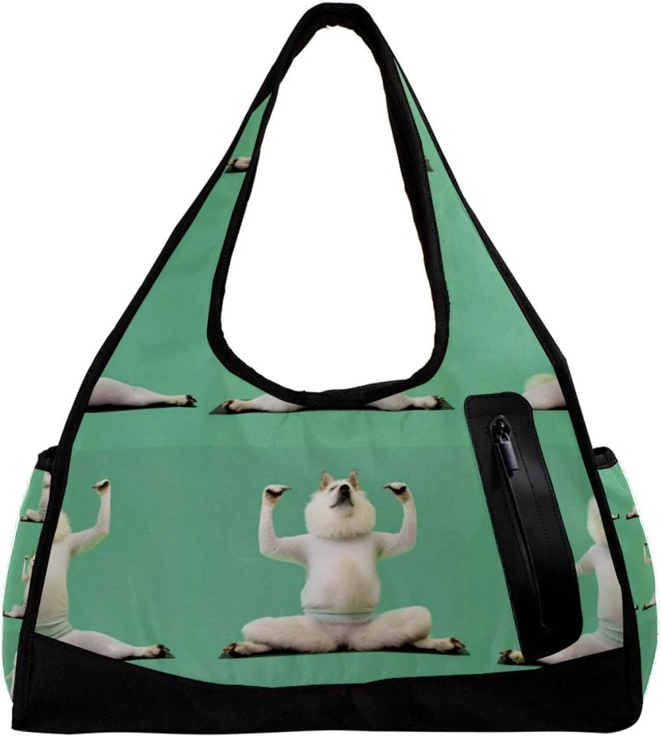 Weekender Travel Bag,Small Gym Bag,Schnauzer Dog Yoga,Gym Duffle Bag