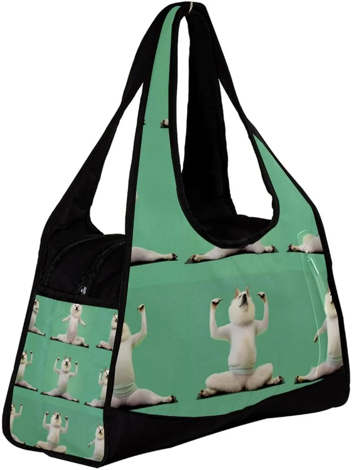 Weekender Travel Bag,Small Gym Bag,Schnauzer Dog Yoga,Gym Duffle Bag