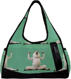 Weekender Travel Bag,Small Gym Bag,Schnauzer Dog Yoga,Gym Duffle Bag