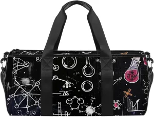 Weekender Travel Bag,Small Gym Bag,Science Theme Chemistry,Gym Duffle Bag