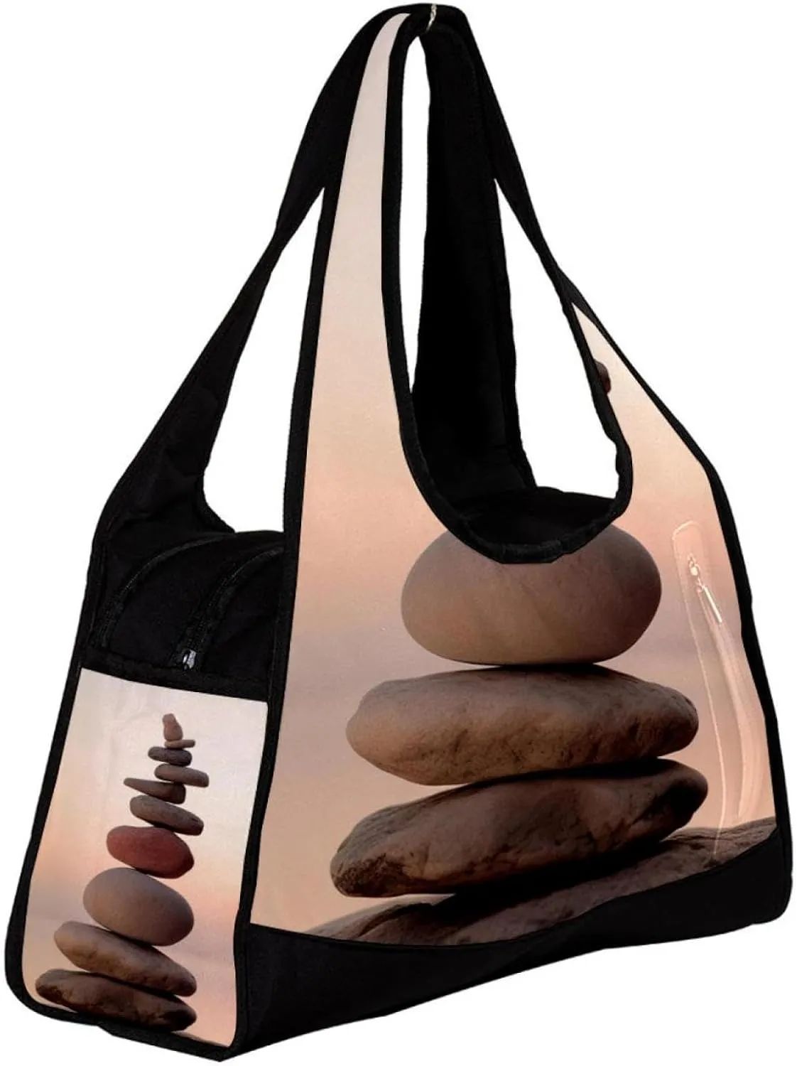 Weekender Travel Bag,Small Gym Bag,Sea Beach Stones,Gym Duffle Bag