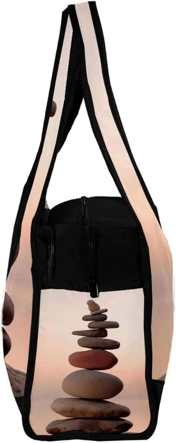 Weekender Travel Bag,Small Gym Bag,Sea Beach Stones,Gym Duffle Bag