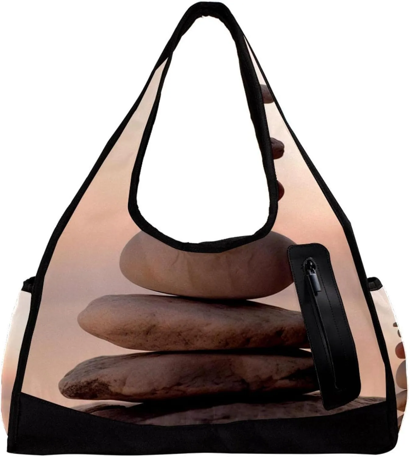 Weekender Travel Bag,Small Gym Bag,Sea Beach Stones,Gym Duffle Bag
