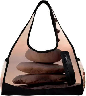 Weekender Travel Bag,Small Gym Bag,Sea Beach Stones,Gym Duffle Bag