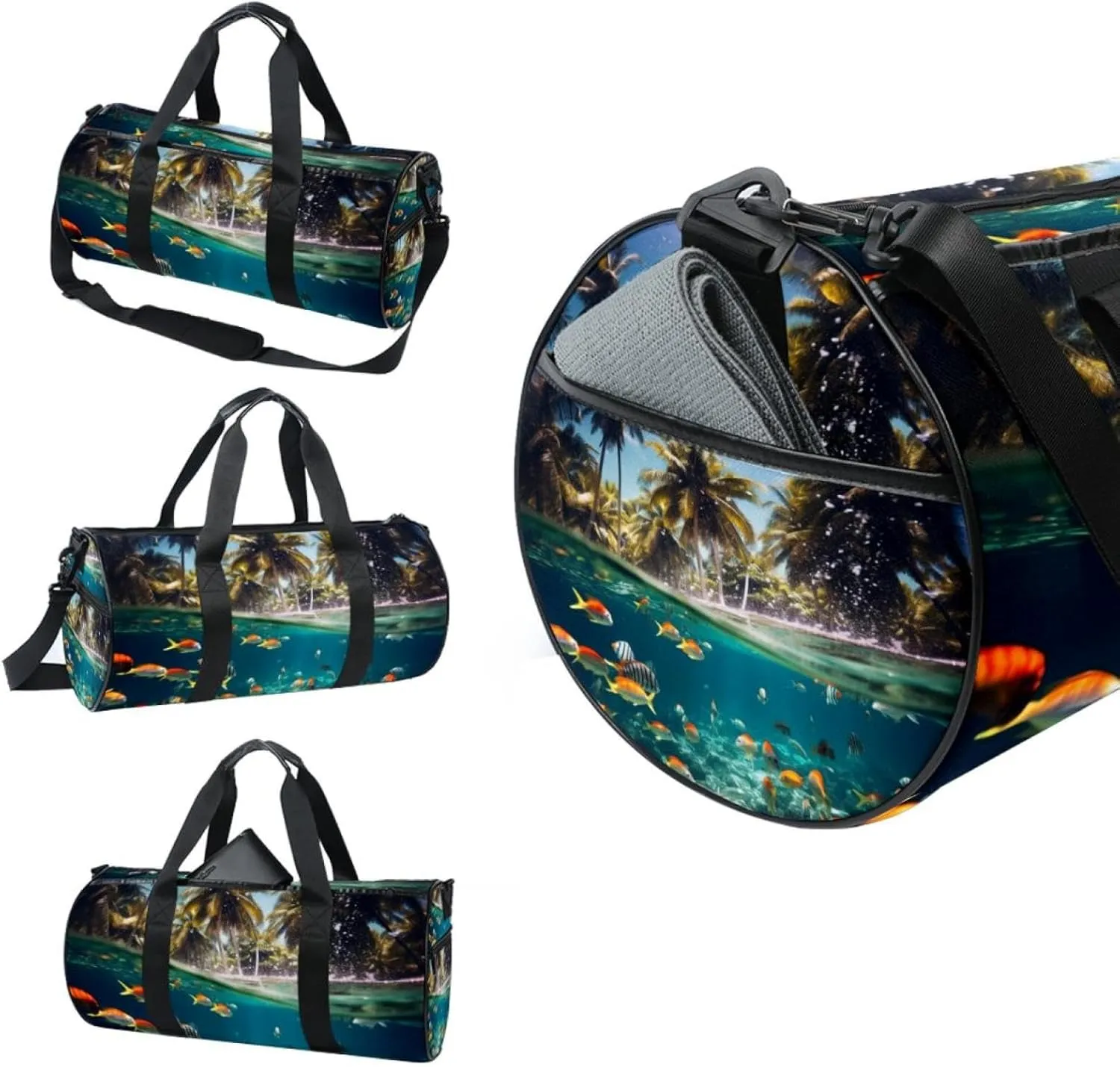 Weekender Travel Bag,Small Gym Bag,Tropicalis Tree Sea Bean,Gym Duffle Bag