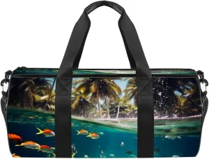 Weekender Travel Bag,Small Gym Bag,Tropicalis Tree Sea Bean,Gym Duffle Bag