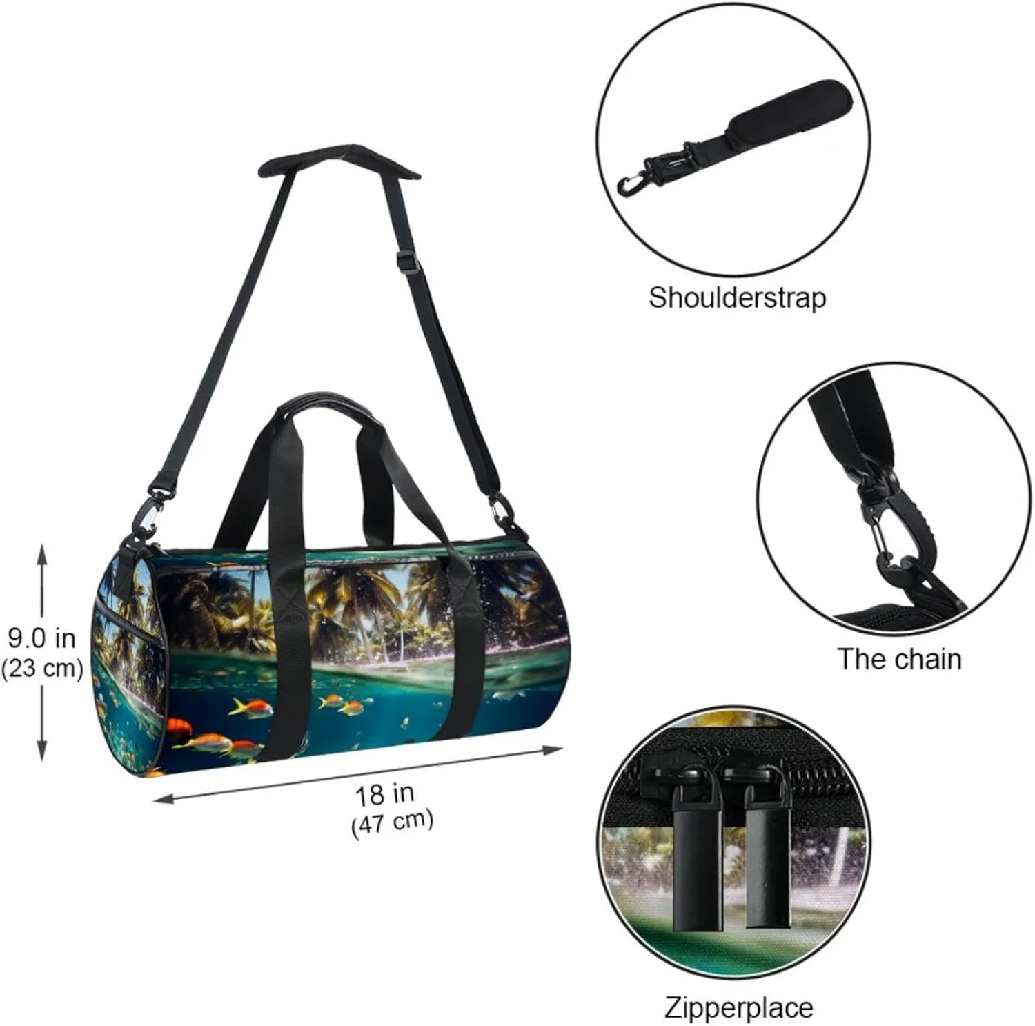 Weekender Travel Bag,Small Gym Bag,Tropicalis Tree Sea Bean,Gym Duffle Bag