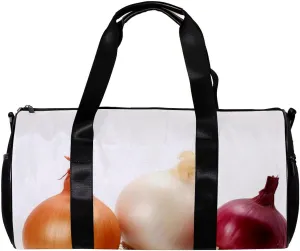 Weekender Travel Bag,Small Gym Bag,Vegetables Onion and Garlic,Gym Duffle Bag