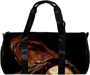 Weekender Travel Bag,Small Gym Bag,Vintage Baseball Gloveball Sport,Gym Duffle Bag