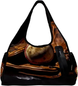 Weekender Travel Bag,Small Gym Bag,Vintage Baseball Gloveball Sport,Gym Duffle Bag
