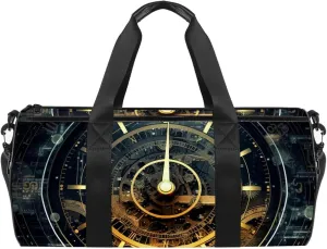 Weekender Travel Bag,Small Gym Bag,Vintage Mechanical Clock,Gym Duffle Bag