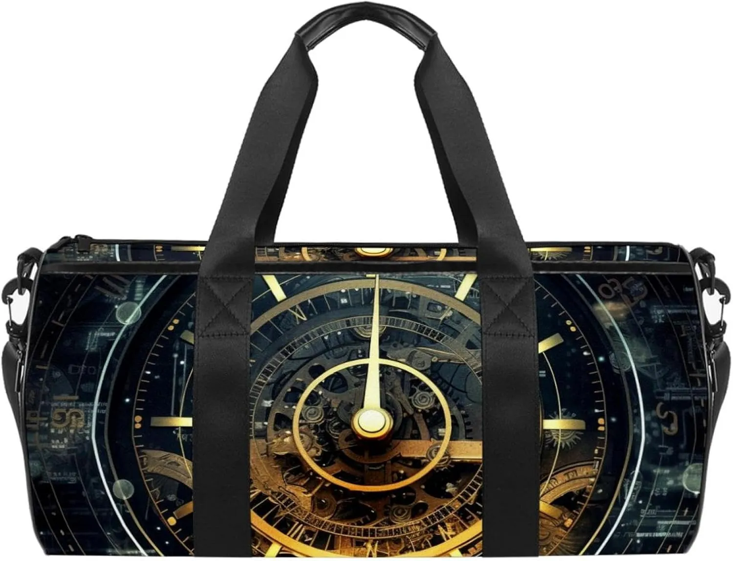 Weekender Travel Bag,Small Gym Bag,Vintage Mechanical Clock,Gym Duffle Bag