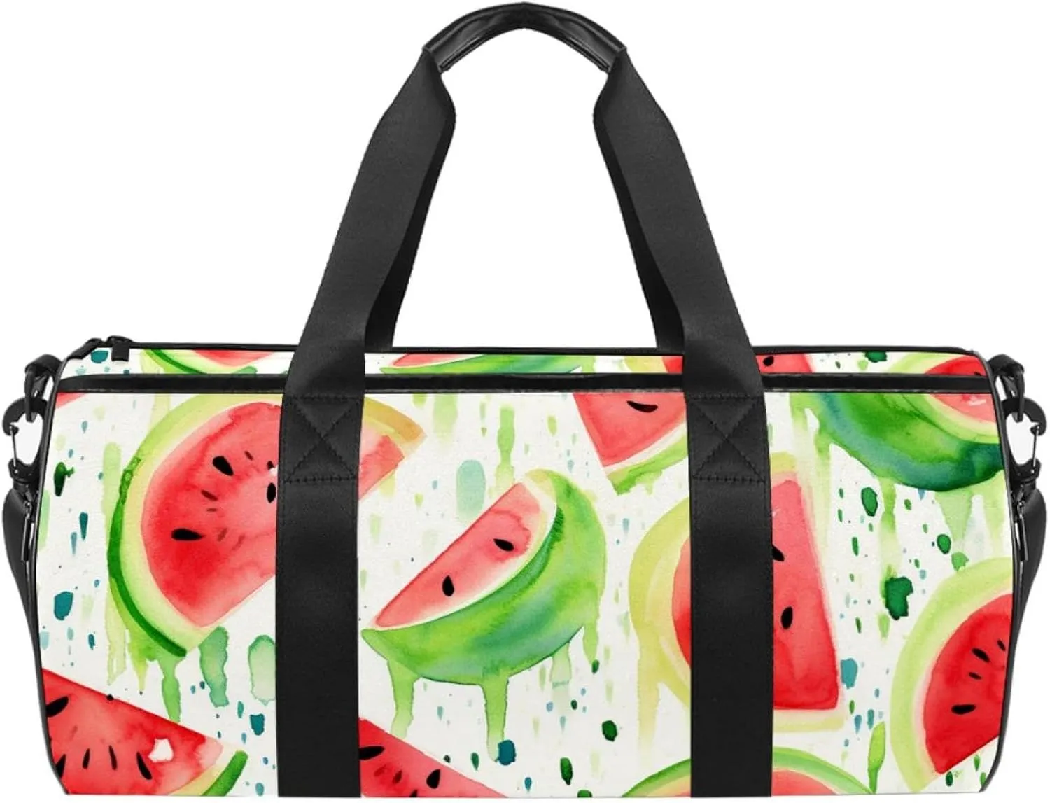 Weekender Travel Bag,Small Gym Bag,Watercolor Style Watermelon,Gym Duffle Bag