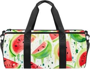 Weekender Travel Bag,Small Gym Bag,Watercolor Style Watermelon,Gym Duffle Bag