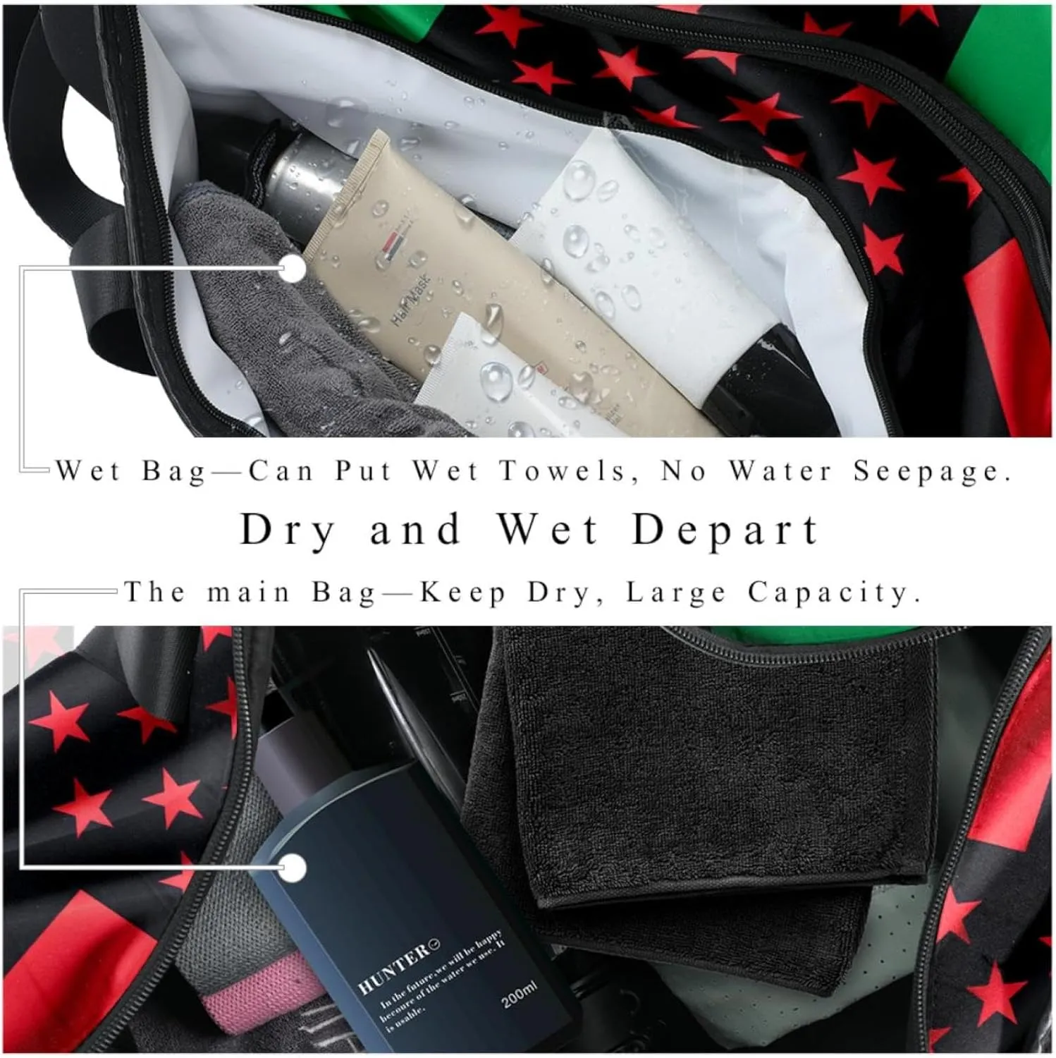 Weekender Travel Bag,Small Gym Bag,Watermelon African American Flag,Gym Duffle Bag