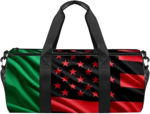 Weekender Travel Bag,Small Gym Bag,Watermelon African American Flag,Gym Duffle Bag
