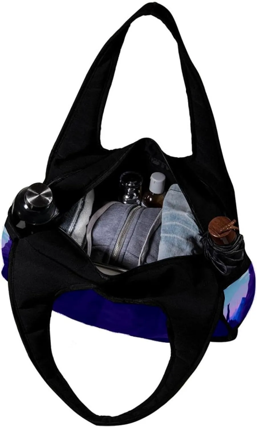 Weekender Travel Bag,Small Gym Bag,Wolf Night Moon,Gym Duffle Bag