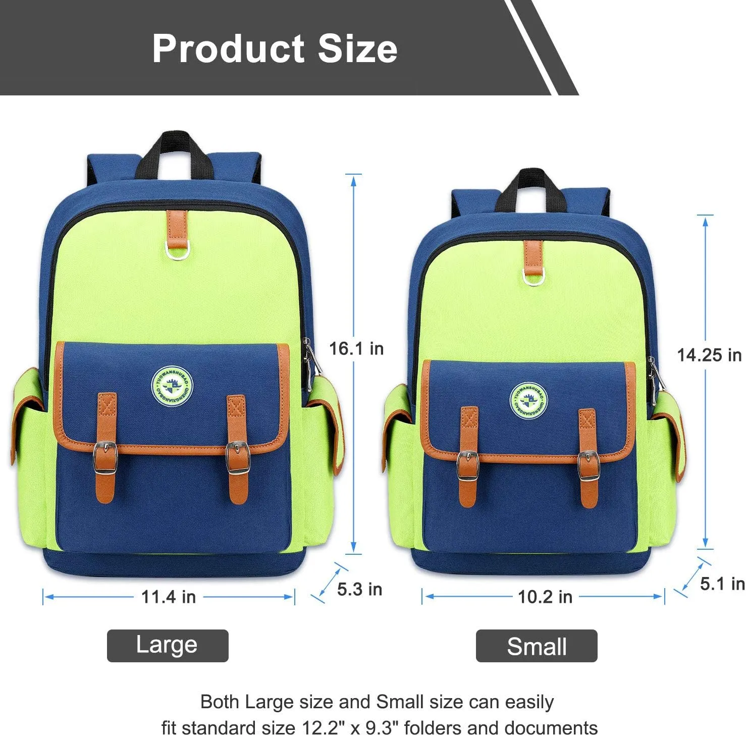 weiatas Kids Backpack Children Bookbag Preschool Kindergarten Elementary School Bag for Girls Boys (Green-blue, Small)