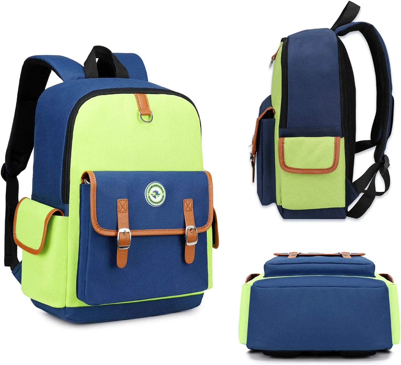 weiatas Kids Backpack Children Bookbag Preschool Kindergarten Elementary School Bag for Girls Boys (Green-blue, Small)