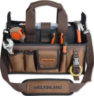 WELKINLAND 20Pockets Tool tote Electrician tool bag HVAC tool bag Tech tool bag Open top tool bag Electrician bag HVAC bag Electrical tool bag Open tool bag Tool tote bag Tool tote bag h le