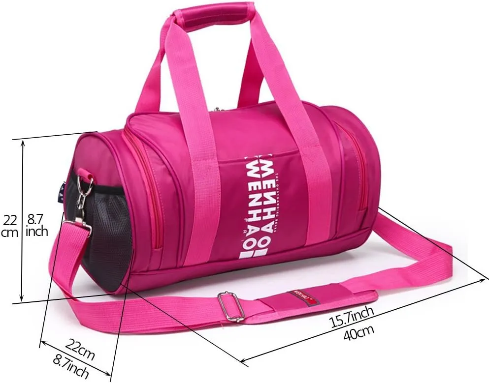 WENHAO Travel Small Duffel Sports Gym Luggage Bag (Small, Pink)