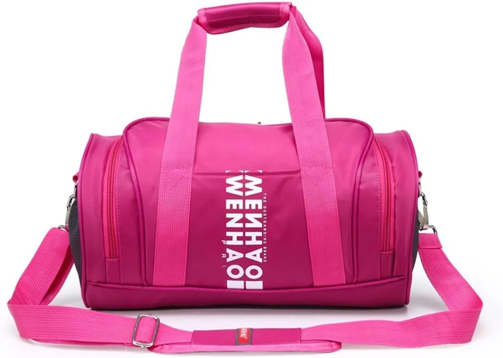 WENHAO Travel Small Duffel Sports Gym Luggage Bag (Small, Pink)